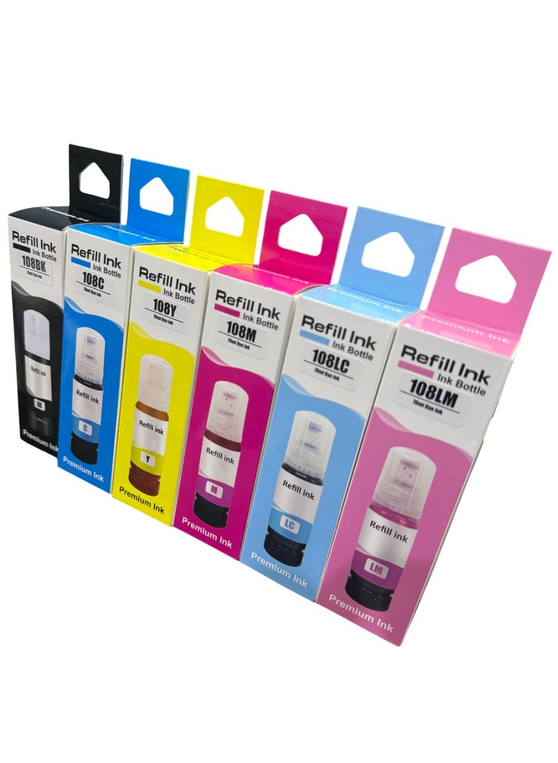 Refill 6 Colors set 108 Ink Refill for epson L8050 L18058 ET-18100 L18050 Printers T09C C13T09C14A Water Based Bottle - Image 3