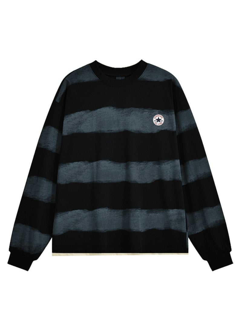 CONVERSE Men's and women's tie-dyed striped long-sleeved pullover tops - Image 3