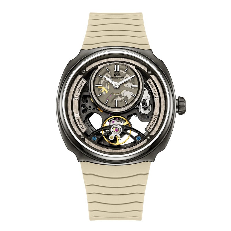 Daniel Gorman DG8127 Mens Mechanical Watch 43mm Matte Silver Automatic Luminous Dial Silicone 5ATM - Image 2