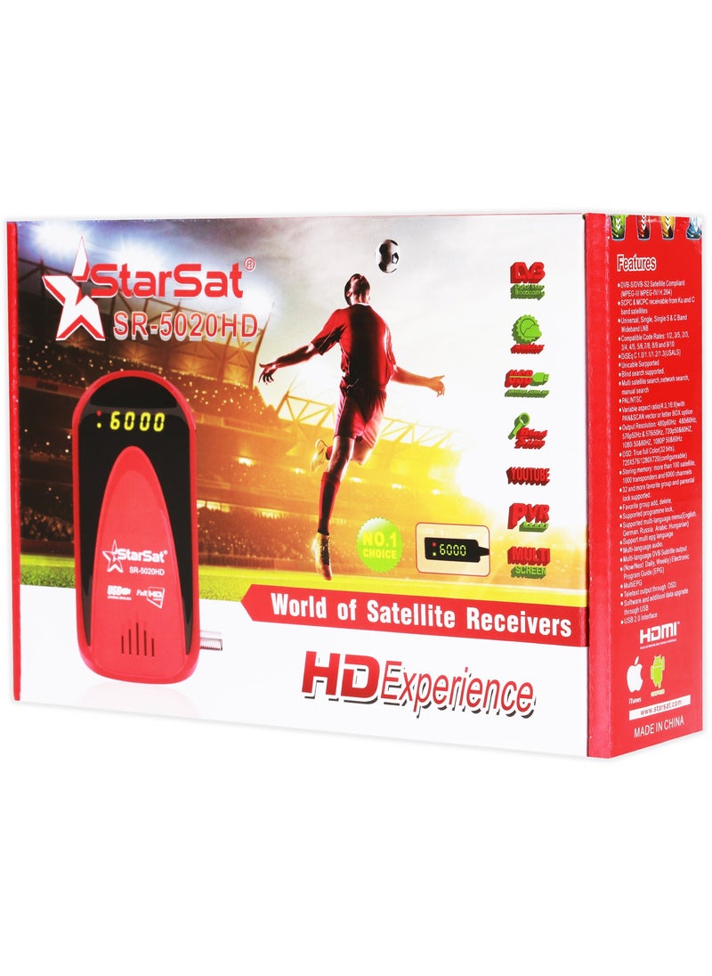 StarSat - SR-5020HD Full HD Advanced DVB-S/DVB-S2 Satellite Receiver With Wideband LNB And Multi-Language Support WiFi Not Included - Image 1