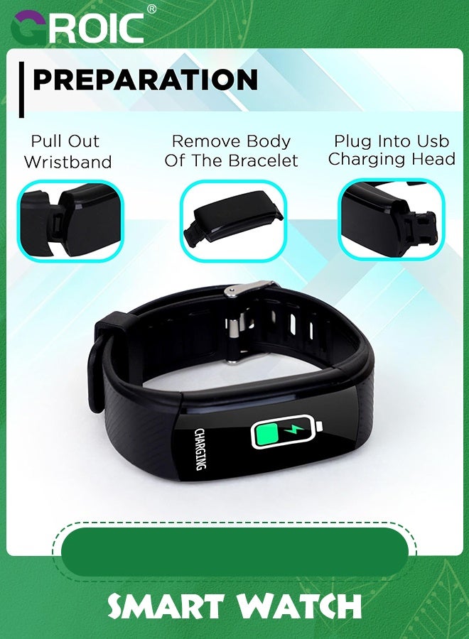 GROIC Black Health & Fitness Track Smart Watch, Vital Fit Track, Sleep Tracking, Tracker Watch for Women, and Men  - Image 1
