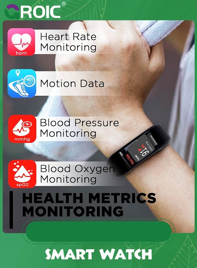 GROIC Black Health & Fitness Track Smart Watch, Vital Fit Track, Sleep Tracking, Tracker Watch for Women, and Men  - Image 4