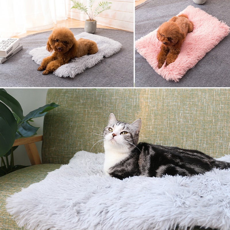 🐾 بطانية ناعمة ومريحة للحيوانات الأليفة حجم صغير لون رمادي فاتح للكلاب والقطط بطانية نوم دافئة - Image 2
