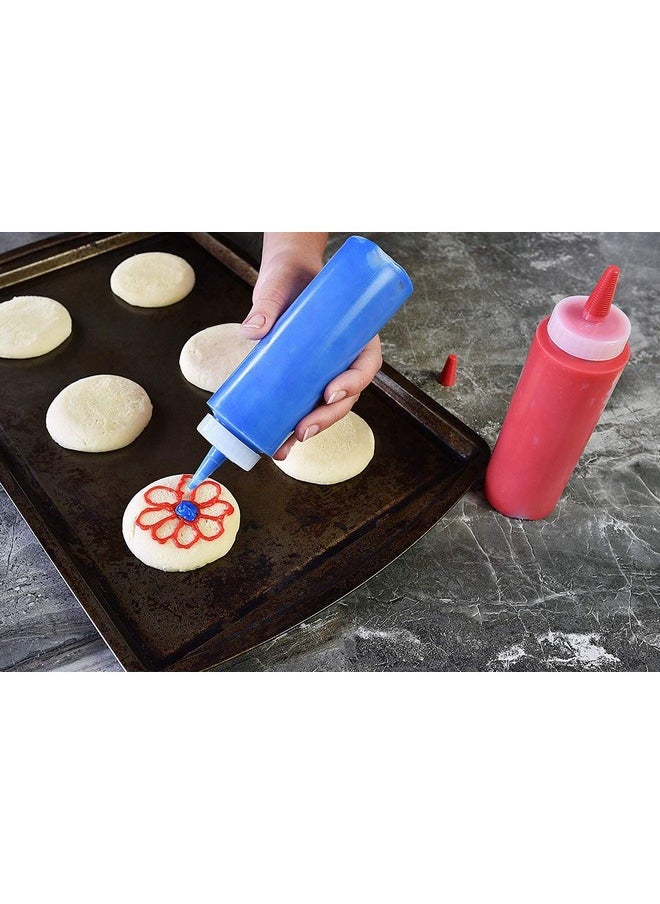 Pinnacle Mercantile - Pinnacle Mercantile 12 Pack Condiment Squeeze Bottles 8-ounce Red Cap Soft Squeeze for Icing, Ketchup, Frosting, Cookie Decorating, Sauces - Image 1