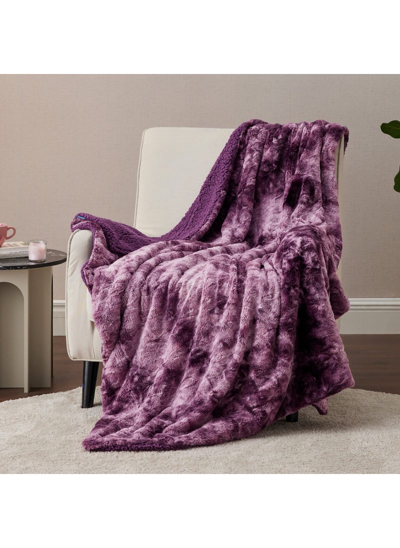 Bedsure Bedsure Fuzzy Blanket Twin Size  Purple Soft and Comfy Sherpa Plush and Furry Faux Fur Reversible Twin Blankets for Couch Sofa and Bed 60x80 Inches 