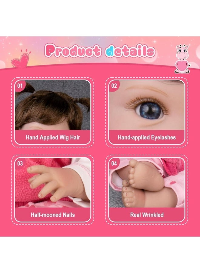 Aori Lifelike Reborn Baby Dolls - Realistic Baby Doll 22 inch Newborn Girl Doll with Feeding Toy Accessories Gift Set - Image 4