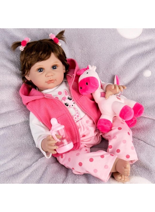 Aori Lifelike Reborn Baby Dolls - Realistic Baby Doll 22 inch Newborn Girl Doll with Feeding Toy Accessories Gift Set - Image 3