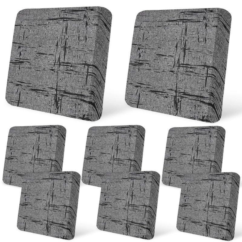 pickyNproud 8Pcs Patio Cushion Covers Stretch Outdoor Couch Cushions Slipcovers Replacement Washable Furniture Protector with Elastic Bottom Sofa Chair Seat Cover, Dark Grey - Image 1