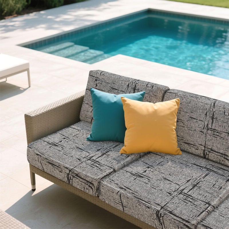 pickyNproud 8Pcs Patio Cushion Covers Stretch Outdoor Couch Cushions Slipcovers Replacement Washable Furniture Protector with Elastic Bottom Sofa Chair Seat Cover, Dark Grey - Image 4