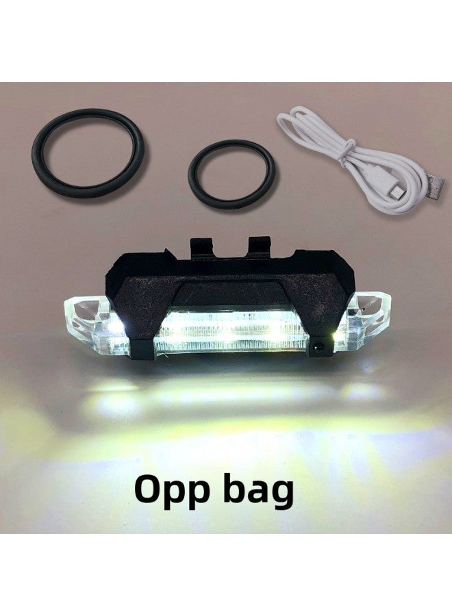 Bicycle Light Usp Rechargeable Tail Light Riding Warning Light Road Bike Mountain Bike Night Riding Safety Equipment 918 Tail Light-Color:White Light (bag)  - Image 1