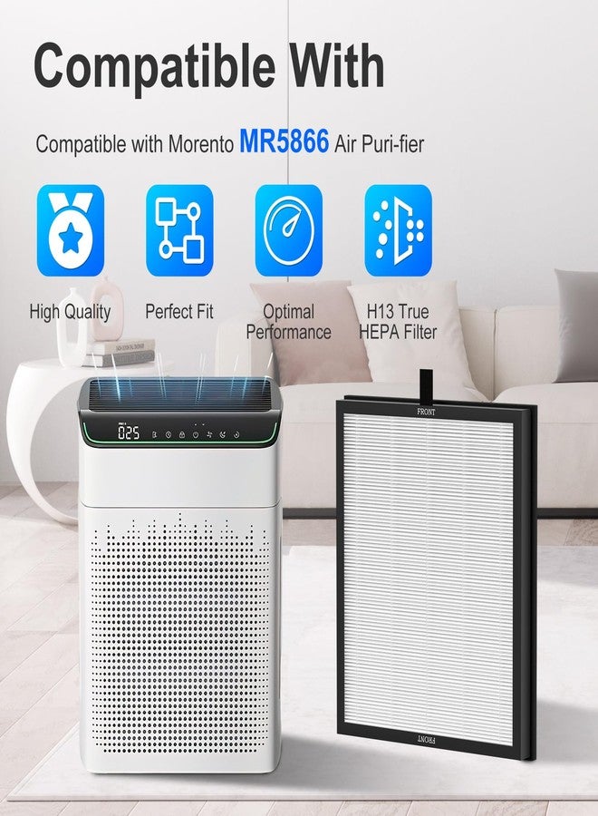 فلتر بديل MR5866 متوافق مع جهاز تنقية الهواء مورينتو/فلانور MR5866، الإصدار الأصلي، عبوة من 4 فلاتر - Image 2