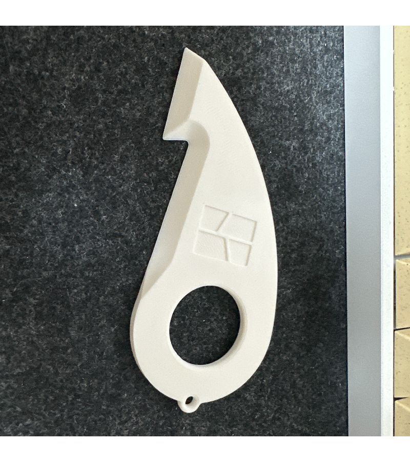 Black 3D Printed Scratch Resistant Box Cutter Safety Opener Keychain Tool - Image 3