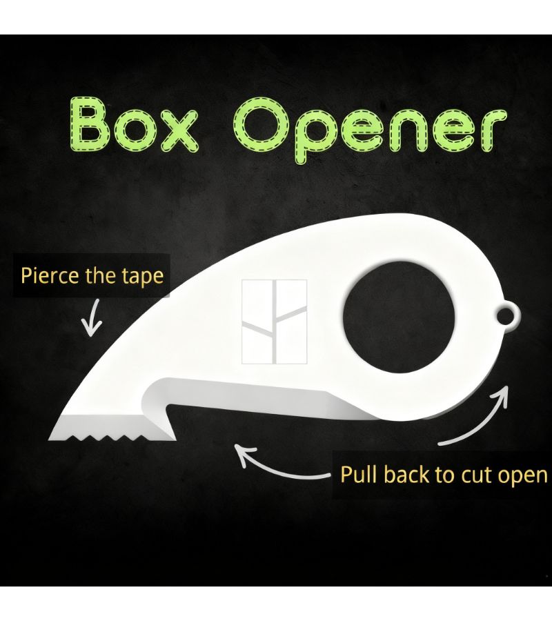 Black 3D Printed Scratch Resistant Box Cutter Safety Opener Keychain Tool - Image 2
