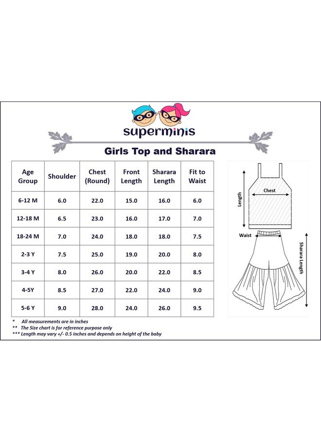 Superminis Baby Girls Floral Printed Cotton Kurti Sharara Set (12-18 Months, Pink) - Image 5