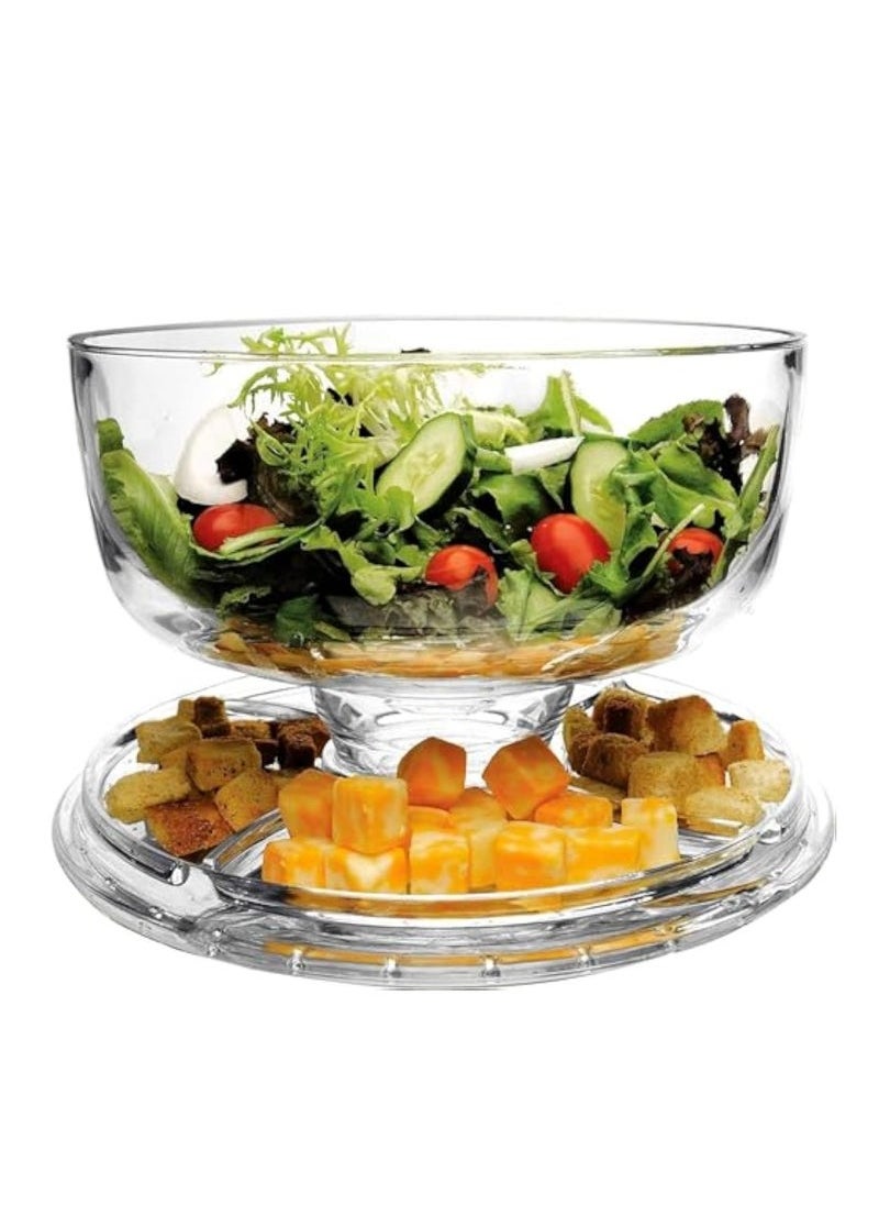 Arabest 6 in 1 Acrylic Cake Stand, Large Multifunctional Cake Stand with Domed Lid Multifunctional Serving Tray can be used as a plate, salad bowl/vegetable plate/stamping bowl/dessert plate  - Image 2