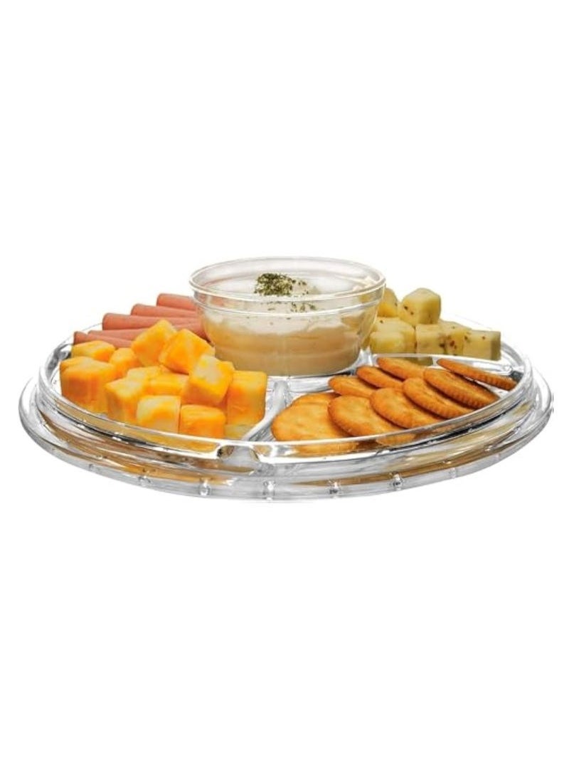 Arabest 6 in 1 Acrylic Cake Stand, Large Multifunctional Cake Stand with Domed Lid Multifunctional Serving Tray can be used as a plate, salad bowl/vegetable plate/stamping bowl/dessert plate  - Image 4