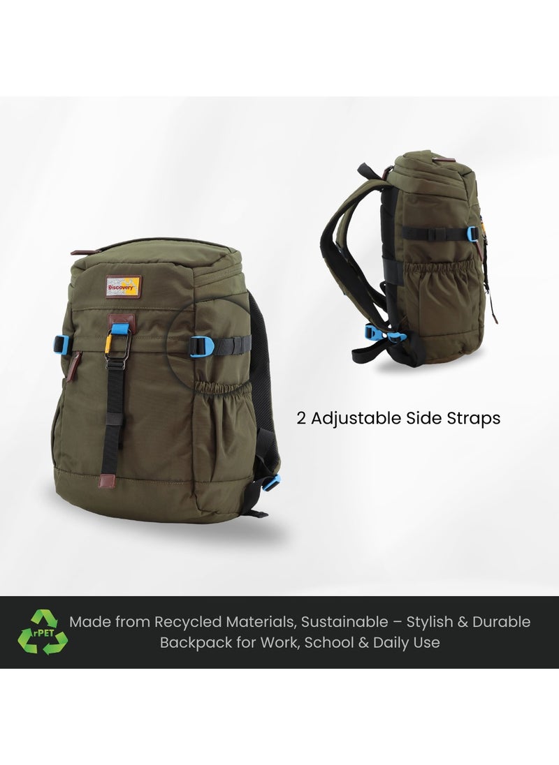 Discovery Discovery ICON 25 L Backpack Khaki Padded Laptop Backpack Durable Water Resistent Backpack Hiking Outdoor Travel Backpack For Men And Women  - Image 3