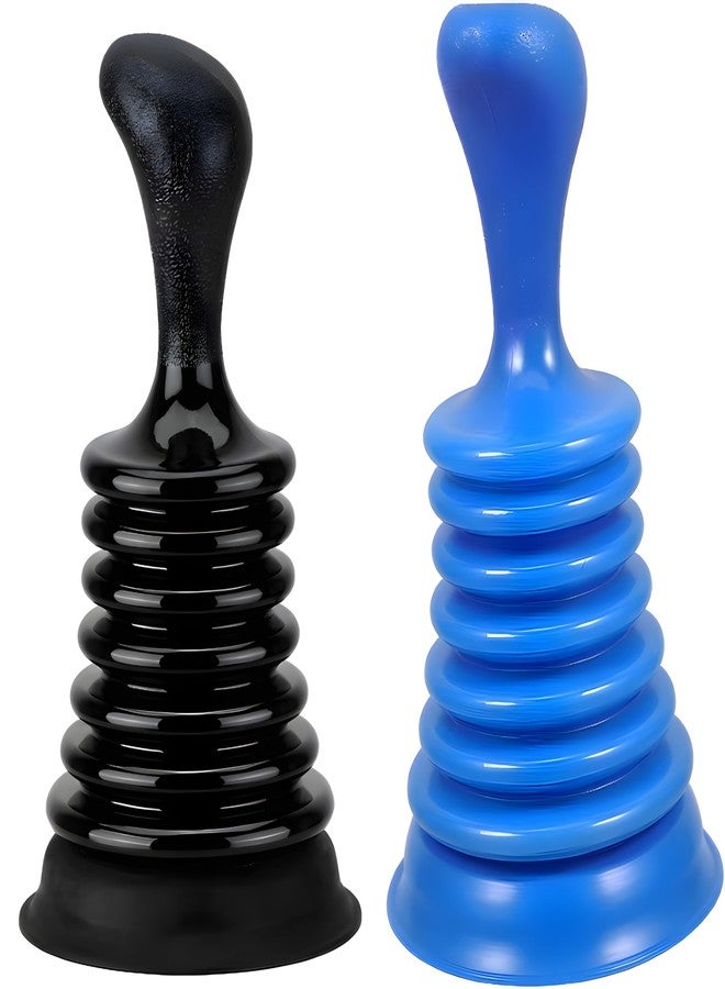 Bexter Mini Sink Plunger 2 Pack (Blue & Black), Powerful Bellows Clog Remover, Commercial Style Plumbing Tool for Kitchen & Bathroom Drains, Compact for Sink, Bathtub & Shower - Image 4