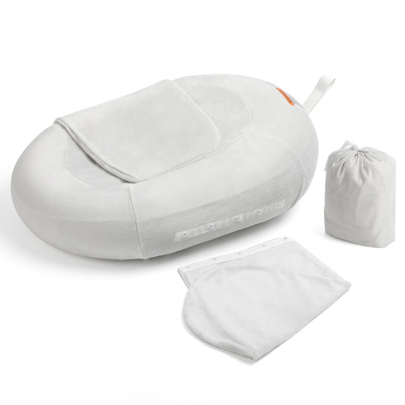 NICEMER Inflatable Baby Bathtub NICEMER Infant Bathtub Sink Bather Includes Microfleece Cover 2in1 Detachable Swaddle Wings and Storage Bag Present for 06 Months Newborns Portable Home Travel - Image 2