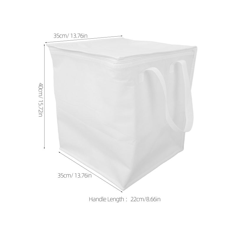 2pcs Insulated Food Bag Reusable Pizza Grocery Shopping Bag with Zipper Beach Thermal Picnic Basket Heat Preservation Cooler Carrying Tote for BBQ Hotpot Seafood - Image 3
