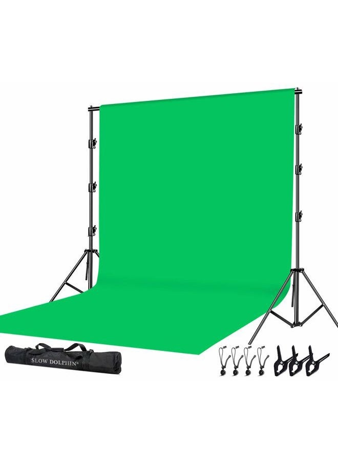 SLOW DOLPHIN Photo Video Studio 10 x12ft 100% Cotton Muslin Chromakey Green Screen Backdrop with 10 x 10ft Stand Photography Background Support System Kit Clamp, Carry Bag  - Image 1