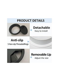 PROMASS promass 60mm 2.4-inch Desk Circular Cable Cable Ring, Desk Port Hole Cover, Computer Desk Cord Organizer for Home Office (Black, 4-Pack)  - Image 2