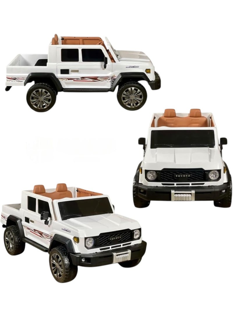 TOYOTA Electric Car Land Cruiser Pickup For Kids, Kids Cars to Drive, LED Lights, Music, Bluetooth, Ride On Car With 12V Battery, 4 Big Motors Car With Remote Control, Toyota Vehicle For Boys (White) - Image 3