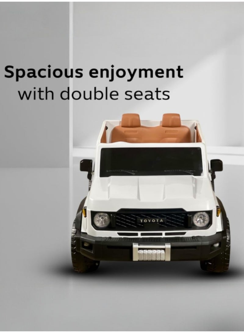 TOYOTA Electric Car Land Cruiser Pickup For Kids, Kids Cars to Drive, LED Lights, Music, Bluetooth, Ride On Car With 12V Battery, 4 Big Motors Car With Remote Control, Toyota Vehicle For Boys (White) - Image 5