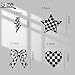 HWQVA 12Pcs Black and White Checkered Iron on Classic Racing Heart Star Lightning Iron on Embroidery Patches for Clothing Backpacks Hats - Image 3