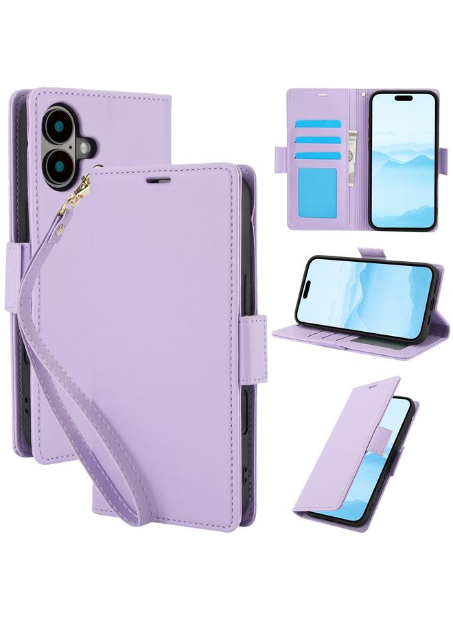 S-TOP Case For iPhone 16 Plus Side Buckle RFID Anti-theft Leather Phone Case - Image 1