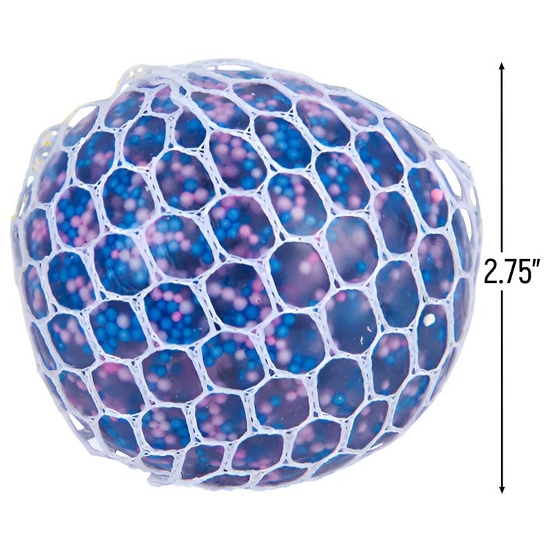 Rhode Island Novelty Mozlly Multi-Colored Mesh Balls Squeezy Bead Soft & Gooey Stress, Anxiety, Tension Reliever Hand Muscle Therapy Bouncy Squishy Stressball Sensory Toy Party Favor Game Prizes- 2.75", Assorted 6pcs/Set - Image 2