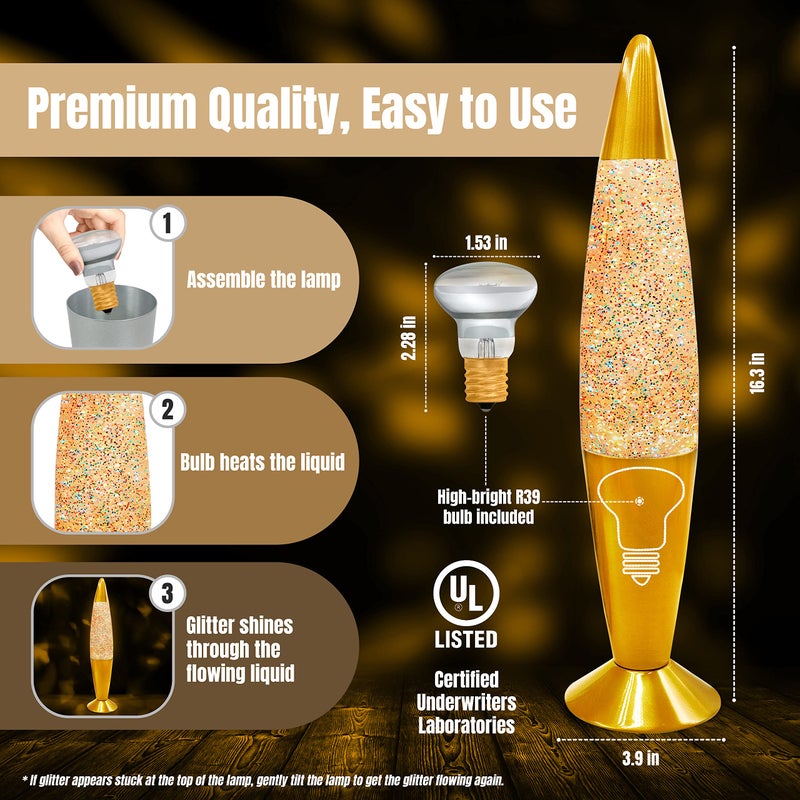 Jambo 16-Inch Rainbow Glitter Lamp I Beautiful Liquid Lamp I Entertaining for Adults and Kids I Perfect Holiday Gift - Image 5