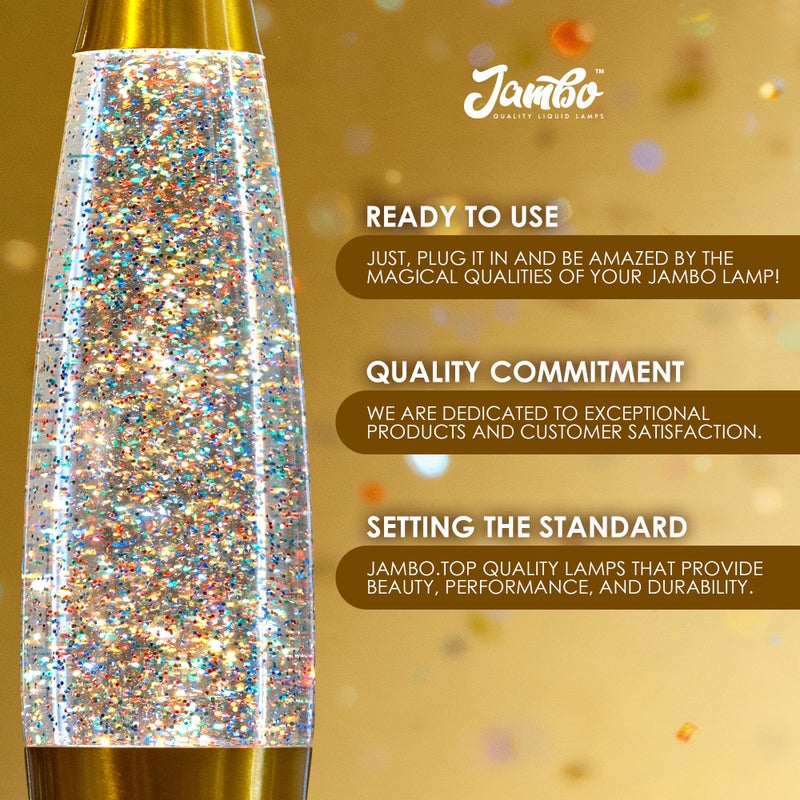 Jambo 16-Inch Rainbow Glitter Lamp I Beautiful Liquid Lamp I Entertaining for Adults and Kids I Perfect Holiday Gift - Image 3