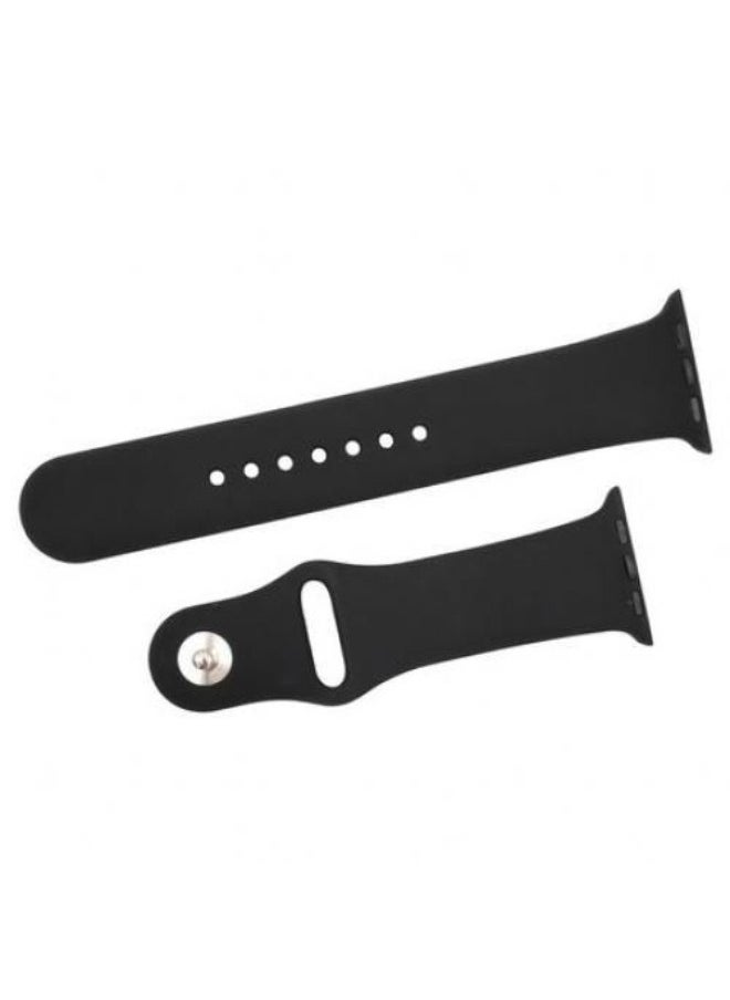 Generic - Vibrant Vibe Bracelet Sports Soft Silicone Watch Band Apple Watch Series Nike+ Sports Edition 44/45mm - Black - Image 1