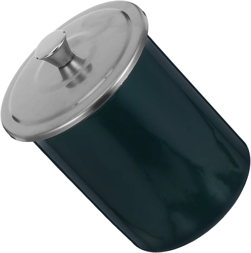 Windproof Outdoor Ashtray with Lid Stainless Steel Covered Ash Tray for Patio Indoor Home Office Tabletop Smoke Ashtray with Green Funnel and Smoke Rest - Image 1