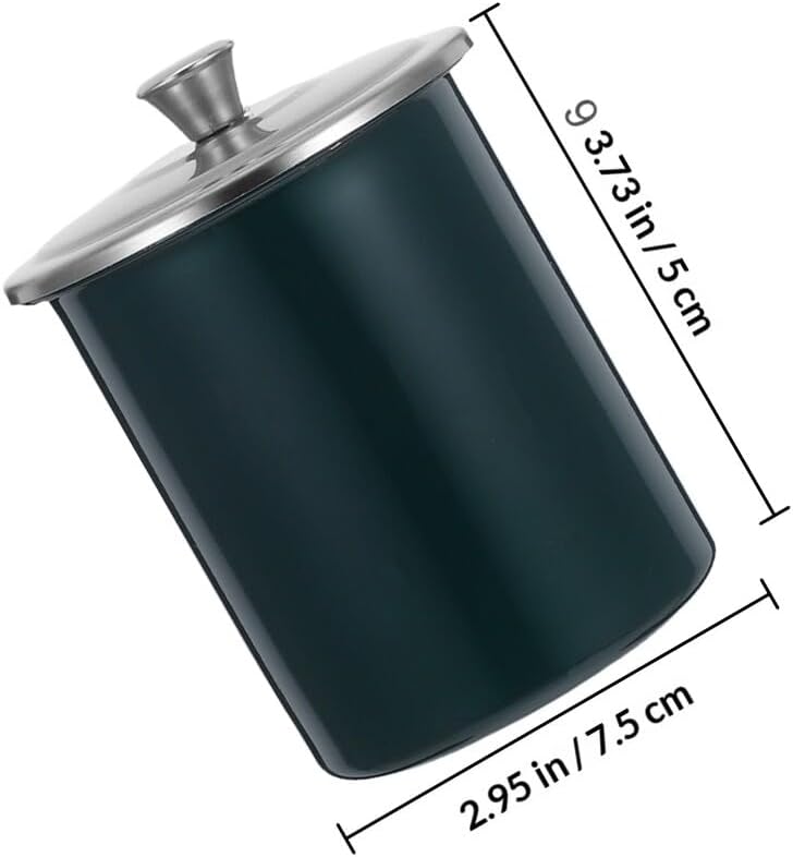 Windproof Outdoor Ashtray with Lid Stainless Steel Covered Ash Tray for Patio Indoor Home Office Tabletop Smoke Ashtray with Green Funnel and Smoke Rest - Image 2