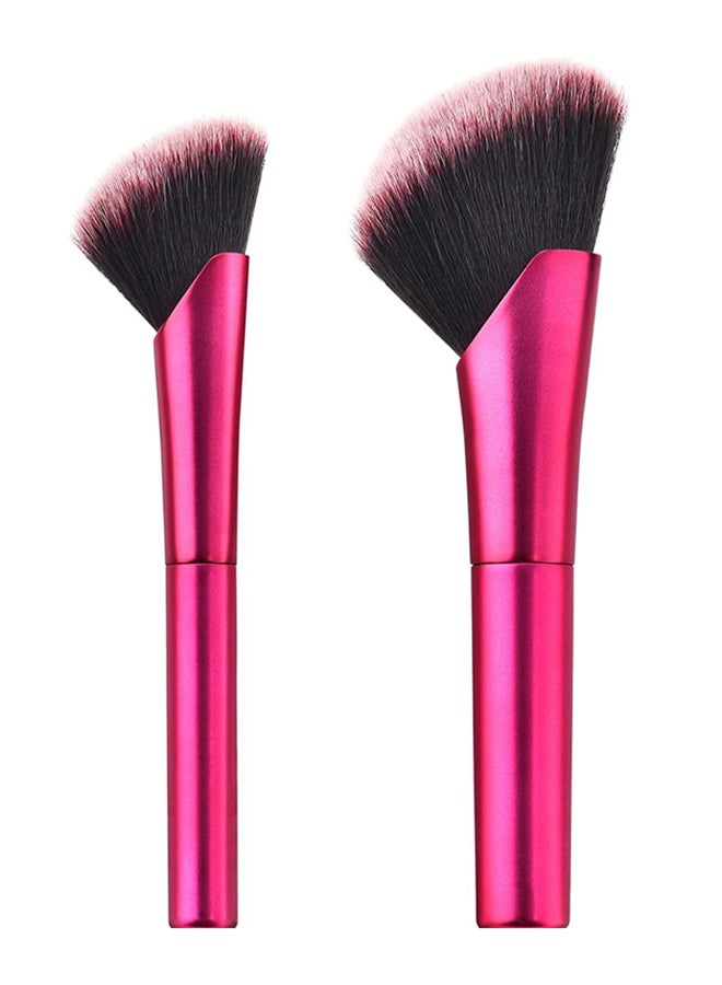 2-Piece Fun-Shaped Makeup Brush Set Pink/Lack - Image 1