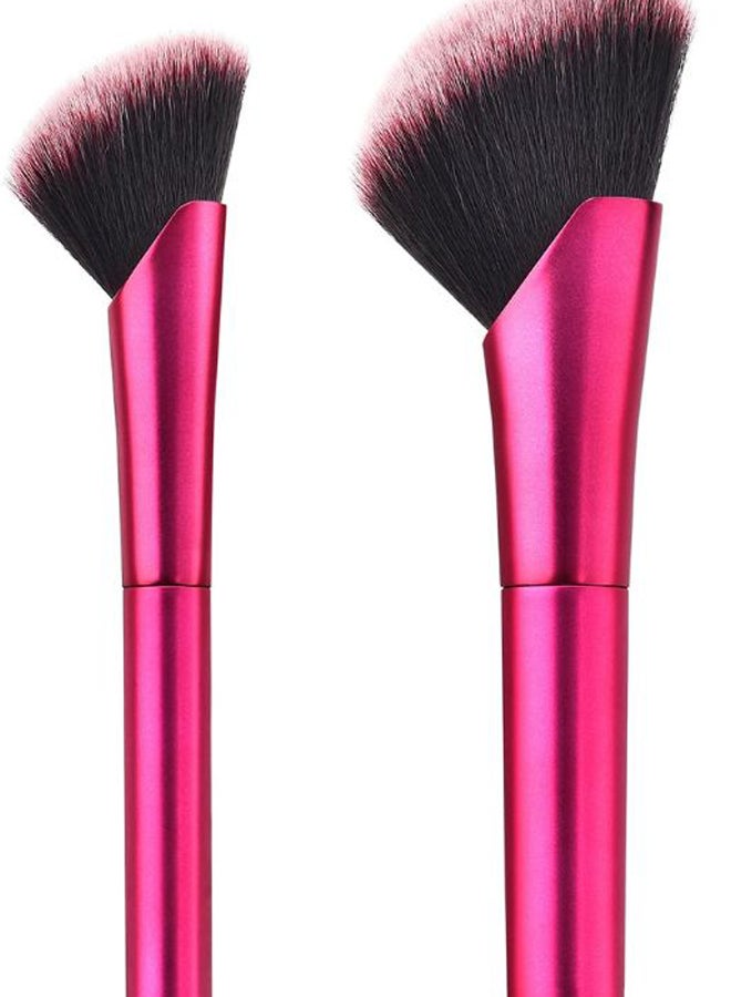 2-Piece Fun-Shaped Makeup Brush Set Pink/Lack - Image 2