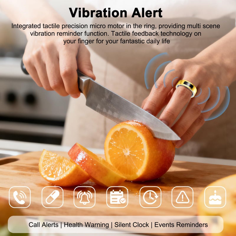 uaue Smart Ring for Women Men, Fitness Tracker Ring with Heart Rate/Women's Health/Sleep/Steps, Touch Control, Vibration Alert, IP68 Waterproof Health Ring for iPhone/Android, No Subscription,Silver 8 - Image 5