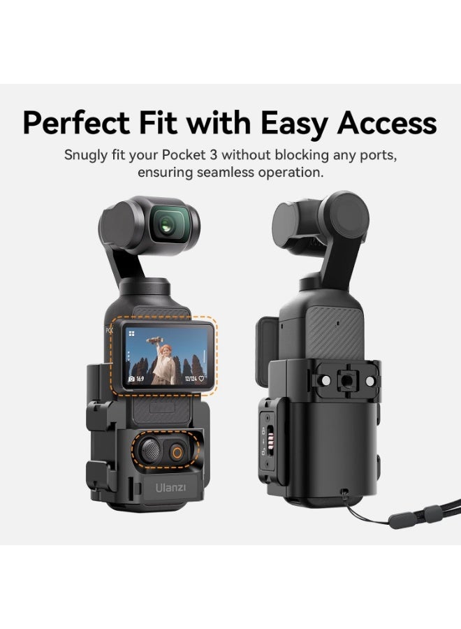 يولانزي اولانزي ملحق محول تمديد PK-06 لدي جيه اي اوسمو بوكيت 3، حامل معدني من الالومنيوم مع فتحات برغي 1/4 انش، واجهة كاميرا اكشن، دي جيه اي اوسمو بوكيت 3 ملحقات سريعة الفك - Image 4