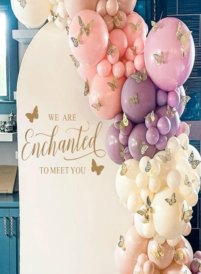 Capiont We are Enchanted to Meet You Wall Decal - Butterfly Baby Shower Decorations,Enchanted to Meet You Sign Gender Reveal Party Decor Balloon Arch Backdrop Wall Sticker (Butterfly Enchanted) - Image 1