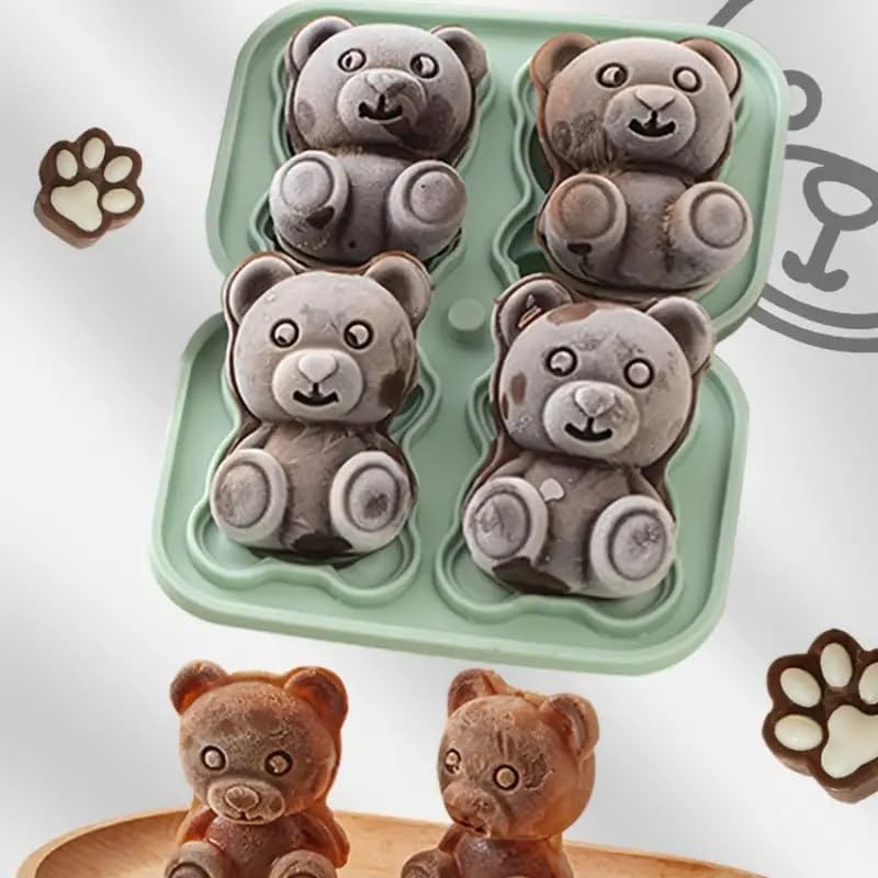 MVM Enterprise Teddy Bear Ice Cube Molds Teddy Bear Ice Cubes Silicone Ice Cubes Ice Cream Ice Box Molds for home kitchen Perfect for Whiskey Cocktails Party Drink DIY Cake Dcor Candy Ice Cube1 pcs - Image 4