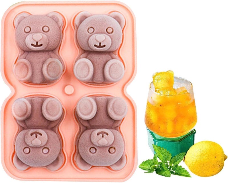 MVM Enterprise Teddy Bear Ice Cube Molds Teddy Bear Ice Cubes Silicone Ice Cubes Ice Cream Ice Box Molds for home kitchen Perfect for Whiskey Cocktails Party Drink DIY Cake Dcor Candy Ice Cube1 pcs - Image 1