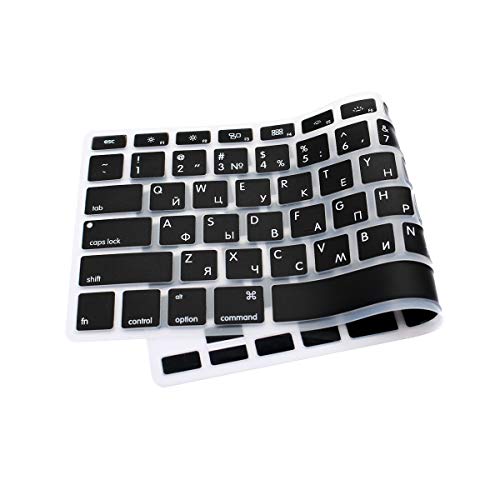 WYGCH Russian Language Silicone Keyboard Cover Skin for MacBook Pro 13 inch 15 inch 17 inch(with or w/Out Retina Display) Silicone Skin for iMac and Air 13", USA Version Russian/English Cyrillic - Image 3