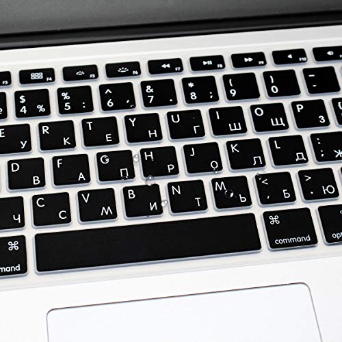 WYGCH Russian Language Silicone Keyboard Cover Skin for MacBook Pro 13 inch 15 inch 17 inch(with or w/Out Retina Display) Silicone Skin for iMac and Air 13", USA Version Russian/English Cyrillic - Image 5
