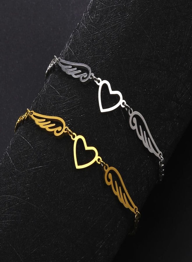 UNIFT Anklet For Women - Angel Wings Heart Anklet - Stainless Steel Hollow Out Adjustable Wings Heart Charm Ankle Chain Jewelry Gift For Women - Image 5