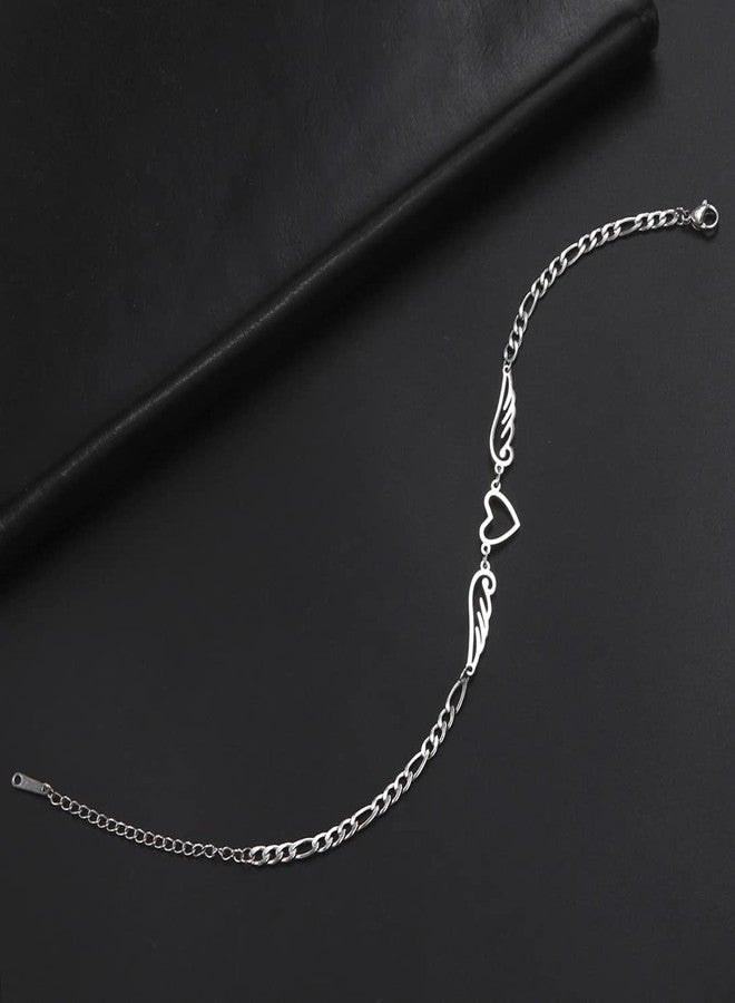 UNIFT Anklet For Women - Angel Wings Heart Anklet - Stainless Steel Hollow Out Adjustable Wings Heart Charm Ankle Chain Jewelry Gift For Women - Image 4