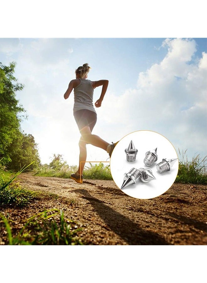 Generic 48Pcs Track Spikes Pyramid, 1/4 inch Pyramid Track and Cross Country Spikes with Spike Wrench, Stainless Steel Replacement Track Spikes for Sprint Sports Short Running Shoes (Silver)  - Image 4