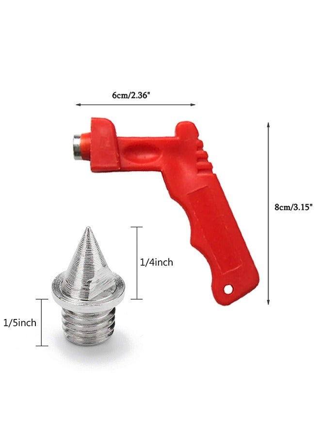 Generic 48Pcs Track Spikes Pyramid, 1/4 inch Pyramid Track and Cross Country Spikes with Spike Wrench, Stainless Steel Replacement Track Spikes for Sprint Sports Short Running Shoes (Silver)  - Image 2