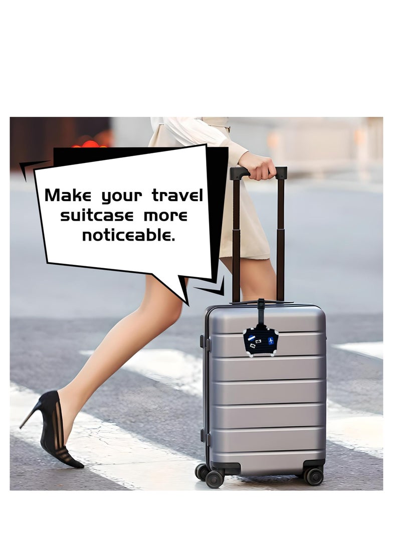 Excefore Silicone Luggage Tag, Luggage Identifier, 2-Pack Suitcase Cute Anime Cartoon Animal Colorful Silicone ID Tags, for Quickly Spot Luggage Tags, for Kids Women Men Girls (Black) - Image 4